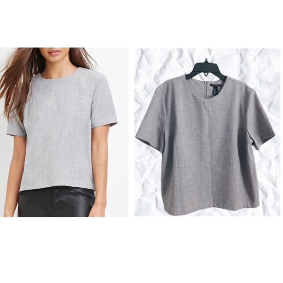 Forever 21 gray short sleeve blouse - size large - Picture 1 of 5